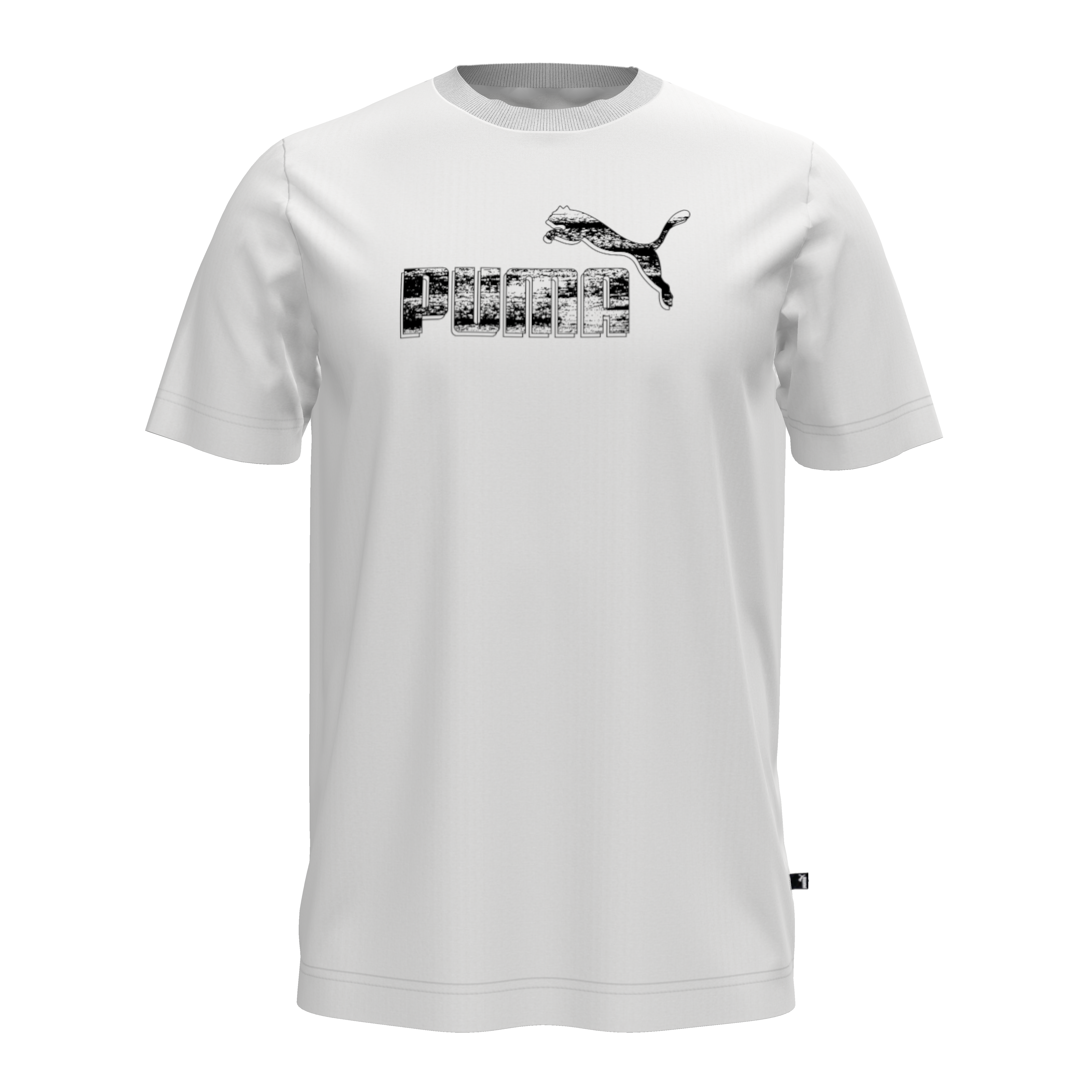 T-shirt bianca da uomo con logo sul petto Puma Graphics No. 1, Abbigliamento Sport, SKU a722000398, Immagine 0